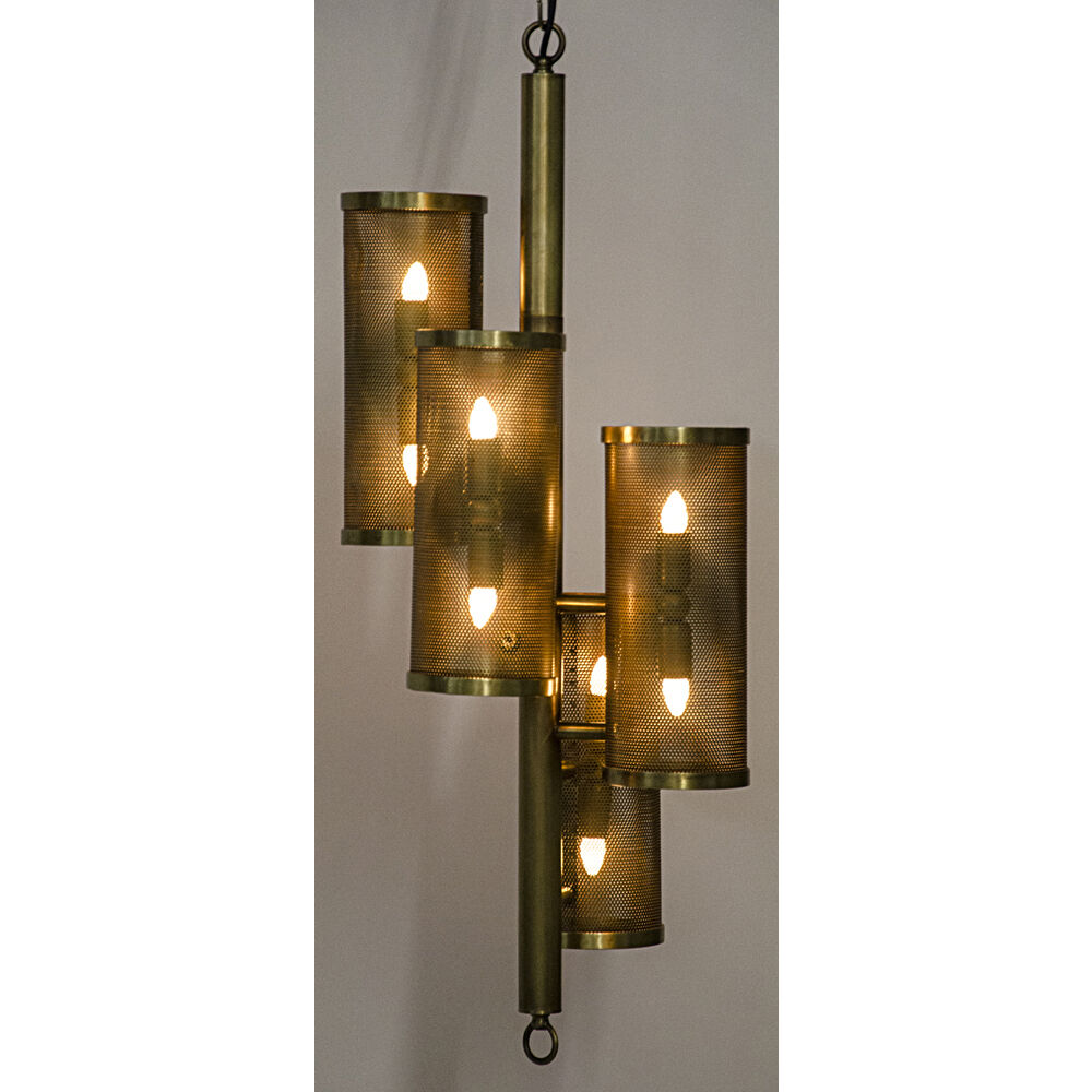 Pisa 8 Light 14.5 inch Antique Brass Pendant Ceiling Light